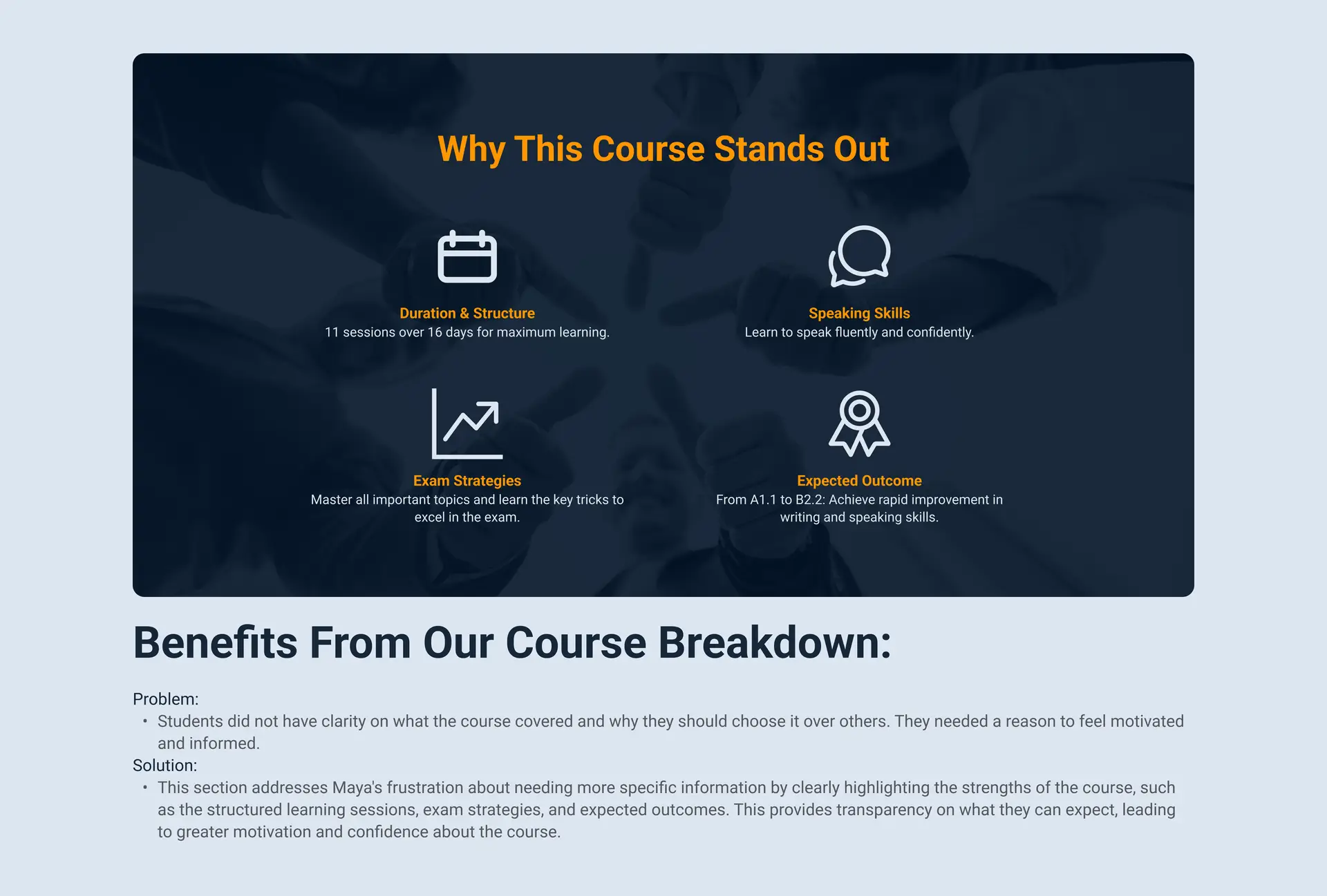 Benefits From Our Course Breakdown